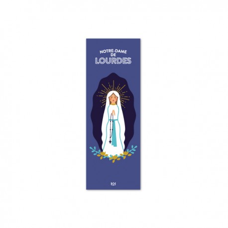 Marque-Page Notre-Dame de Lourdes avec sa prière au dos - 5 x 14 cm - Signets religieux papeterie religieuse Godsavetheking