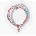 ♥ Bracelet Liberty coulissant Betsy cupcake avec croix en plaqué or