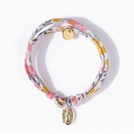 ♥ Bracelet Liberty coulissant Wiltshire Bud Aur avec médaille Vierge Marie en plaqué or