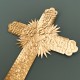 ♥ Croix murale Cœur laiton doré - 20 cm