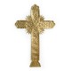 ♥ Croix murale Cœur laiton doré - 20 cm