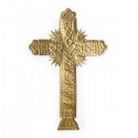 ♥ Croix murale Cœur laiton doré - 20 cm