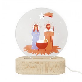 Lampe veilleuse Esprit Saint LED "Viens Esprit de lumière" – Plexiglass & bois - Nouveautés Godsavetheking
