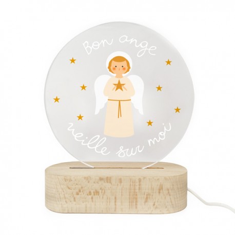 Lampe veilleuse Esprit Saint LED "Viens Esprit de lumière" – Plexiglass & bois - Nouveautés Godsavetheking