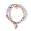 ♥ Bracelet Liberty coulissant Wiltshire Bud Aur avec médaille Vierge Marie en plaqué or