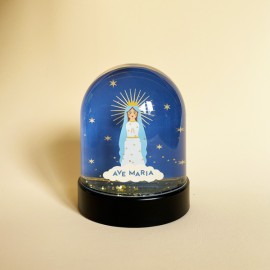 NEW Grande Boule à Neige Vierge Marie - Paillettes Dorées | Fabrication Artisanale et made in France