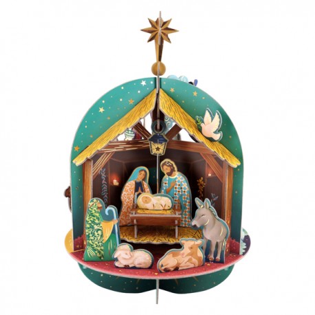 ♥ Calendrier de l’Avent 3D pop-up avec 3 scènes de la nativité