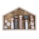 ♥ Crèche en bois naturel – Nativité avec figurines peintes à la main