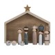 ♥ Crèche en bois naturel – Nativité avec figurines peintes à la main