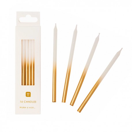 ♥ Bougies blanches et dorées - Paquet de 16 - Collection de Noël Godsavetheking