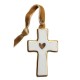 ♥ Croix murale en porcelaine avec Cœur doré en or 22 carats - 9 cm