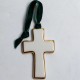 ♥ Croix murale en porcelaine avec finition en or 22 carats - 9 cm