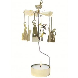 ♥ Grand bougeoir carrousel avec crèche dorée