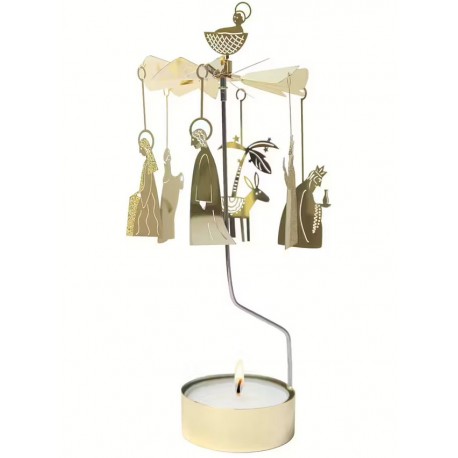 ♥ Grand bougeoir carrousel avec crèche dorée