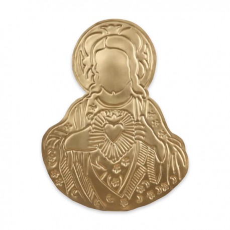 ♥ Jésus Sacré-Cœur en laiton doré - 10 cm