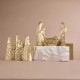 ♥ Crèche 6 personnages en laiton doré – 12 cm