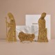 ♥ Crèche 6 personnages en laiton doré – 12 cm