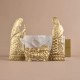 ♥ Crèche 6 personnages en laiton doré – 12 cm