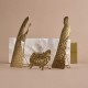 ♥ Crèche 6 personnages en laiton doré – 12 cm