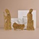 ♥ Crèche 6 personnages en laiton doré – 12 cm