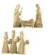 ♥ Crèche 6 personnages en laiton doré – 12 cm