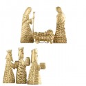 ♥ Crèche 6 personnages en laiton doré – 12 cm