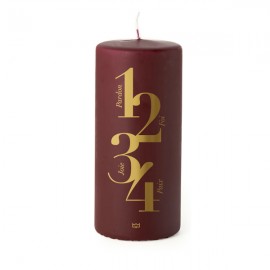 Bougie de l’Avent - Décor en or – Bordeaux - Accueil Godsavetheking