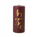 Bougie des 4 dimanches de l’Avent - Décor en or – Bordeaux