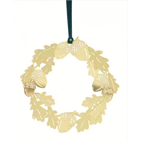 ♥ Couronne de Chêne dorée à suspendre au sapin