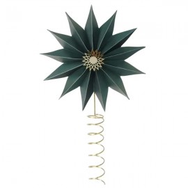 ♥ Cimier Étoile Verte en Papier – Décoration de Sapin de Noël