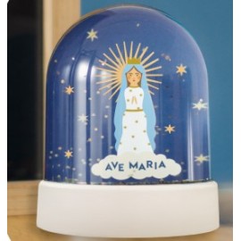 Grande Boule à Neige Vierge Marie - Paillettes Dorées | Fabrication Artisanale et made in France - Idées cadeaux de Noël Gods...