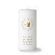 Bougie blanche marquage doré viens Esprit-Saint - Bougies neuvaine ou veilleuse objets religieux God save the king