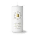 Bougie blanche et Or "Viens Esprit-Saint"