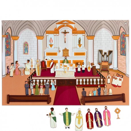 ♥ Jeu Tableau d’Histoire de l’Église en Feutre - 50 pièces