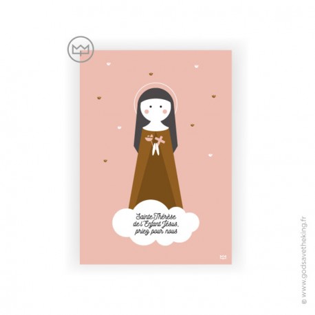 Carte Sainte Thérèse de l'Enfant Jésus de Lisieux - Images et cartes religieuses papeterie religieuse Godsavetheking
