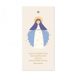 Signet &laquo; Sous ta protection &raquo; Vierge Marie &ndash; Pri&egrave;re du Pape Fran&ccedil;ois - Signets religieux papeterie religieuse Godsavetheking