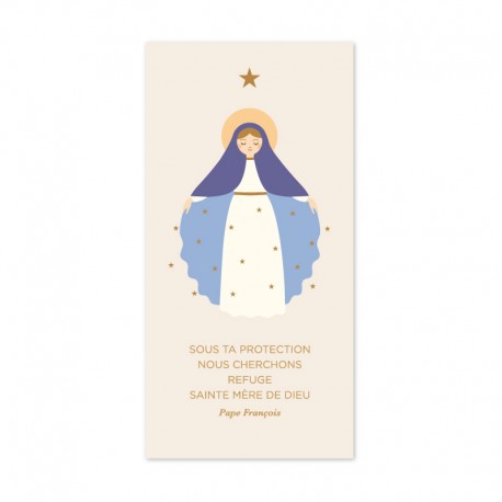 Signet « Sous ta protection » Vierge Marie – Prière du Pape François - Signets religieux papeterie religieuse Godsavetheking