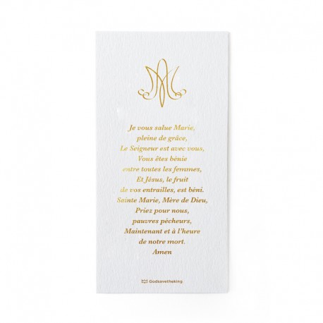 Signet Or à chaud Je vous salue Marie - Signets religieux papeterie religieuse Godsavetheking