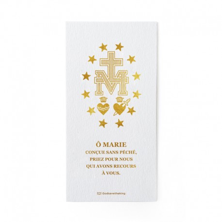 Signet or à chaud ND médaille miraculeuse - Ô Marie conçue sans péché - Signets religieux papeterie religieuse Godsavetheking