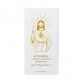 Signet or à chaud Jésus "si tu crois, tu verras la puissance de mon Cœur" - Signets religieux papeterie religieuse Godsavethe...