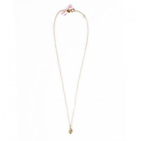 ♥ Collier médaille Notre-Dame de Guadalupe et nœud Liberty - plaqué or - Colliers et sautoirs Godsavetheking