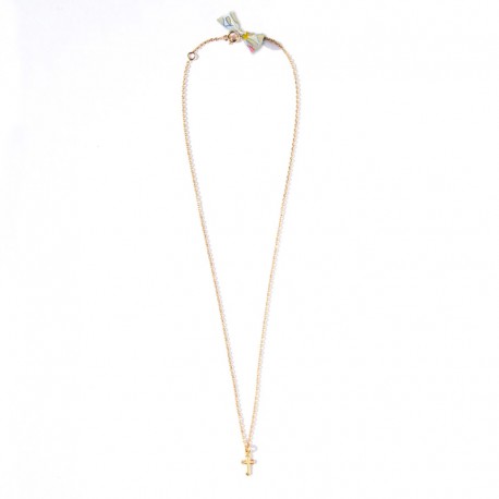 ♥ Collier Croix et Liberty - plaqué or - Colliers et sautoirs Godsavetheking