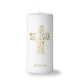 Bougie blanche et Or Croix Alléluia - Bougies objets religieux God save the king