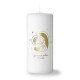 Bougie blanche et Or "je vous salue Marie" - Bougies objets religieux God save the king
