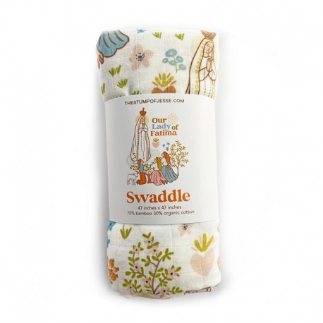 ♥ Lange d'emmaillotage Notre-Dame de Fatima – 120 x 120 cm