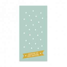 Signet de baptême symbole Eau vert - Images et signets de Baptême Godsavetheking