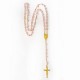 ♥ Chapelet doré Ave Maria en pierres naturelles quartz rose - grand format - Chapelet et dizainiers objets religieux God save...