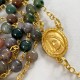 ♥ Chapelet doré Ave Maria en pierres naturelles d'agate - grand format - Chapelet et dizainiers objets religieux God save the...