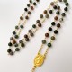 ♥ Chapelet doré Ave Maria en pierres naturelles d'agate - grand format - Chapelet et dizainiers objets religieux God save the...