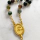 ♥ Chapelet doré Ave Maria en pierres naturelles d'agate - grand format - Chapelet et dizainiers objets religieux God save the...